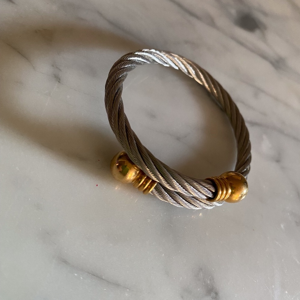 silver and gold wrap around bracelet
